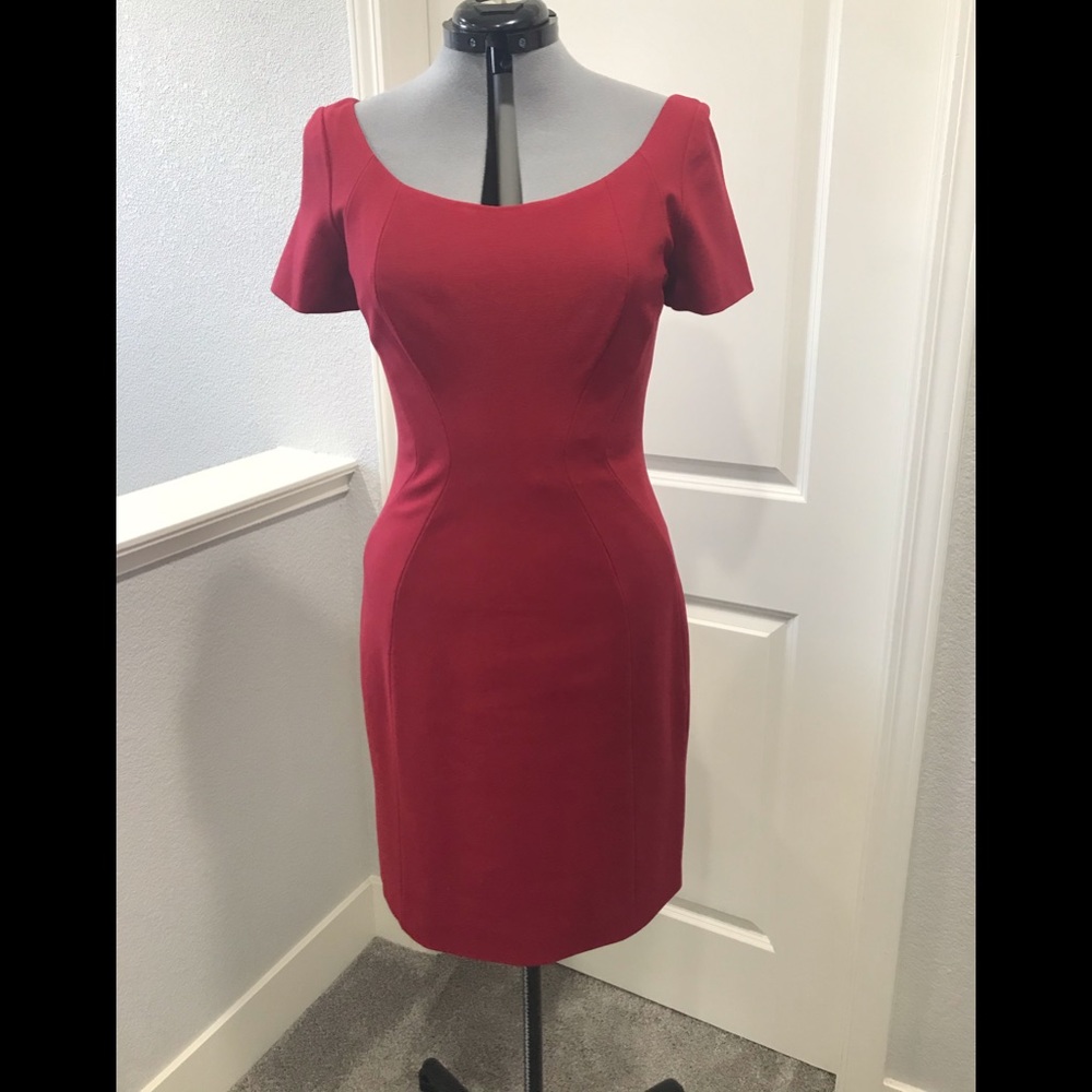 Elie Tahari Bernice Cranberry Red Dress